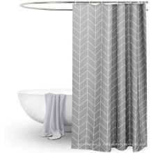 Polyester gris en gros de conception personnalisée imperméable Impression de rideau de douche de salle de bain